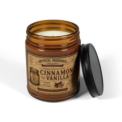 Cinnamon Vanilla Soy Candle — Amber Jar Scented Candle (Multi-Size)