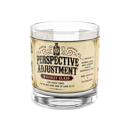 Perspective Adjustment Whiskey Rocks Glass — 10oz Vintage Label