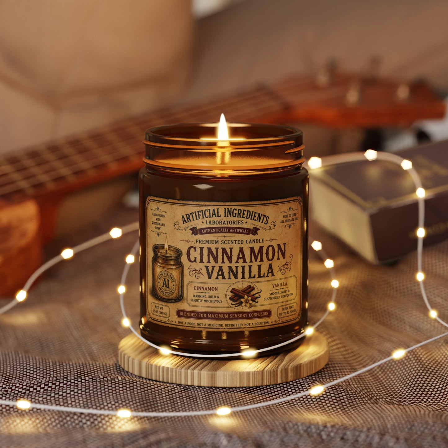 Cinnamon Vanilla Soy Candle — Amber Jar Scented Candle (Multi-Size)