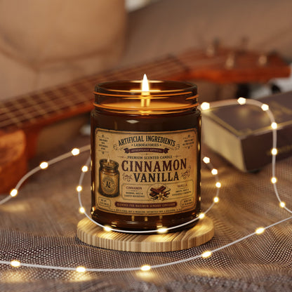 Cinnamon Vanilla Soy Candle — Amber Jar Scented Candle (Multi-Size)