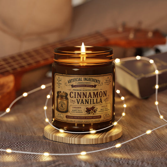 Cinnamon Vanilla Soy Candle — Amber Jar Scented Candle (Multi-Size)