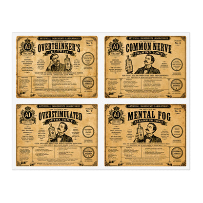 Artificial Ingredients Laboratories™ Collectible Apothecary Labels – Set No. 2: Everyday Survival Remedies