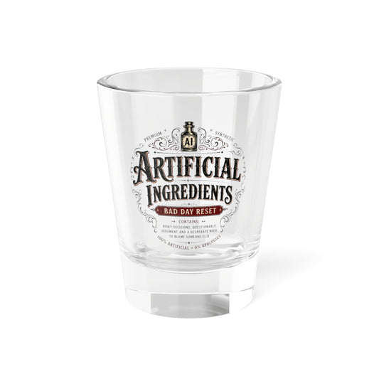 Artificial Ingredients Shot Glass – 'Bad Day Reset' 1.5oz Novelty Shooter Glass
