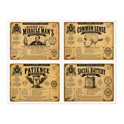 Artificial Ingredients Laboratories™ Collectible Apothecary Labels – Set No. 1 (4 Labels)
