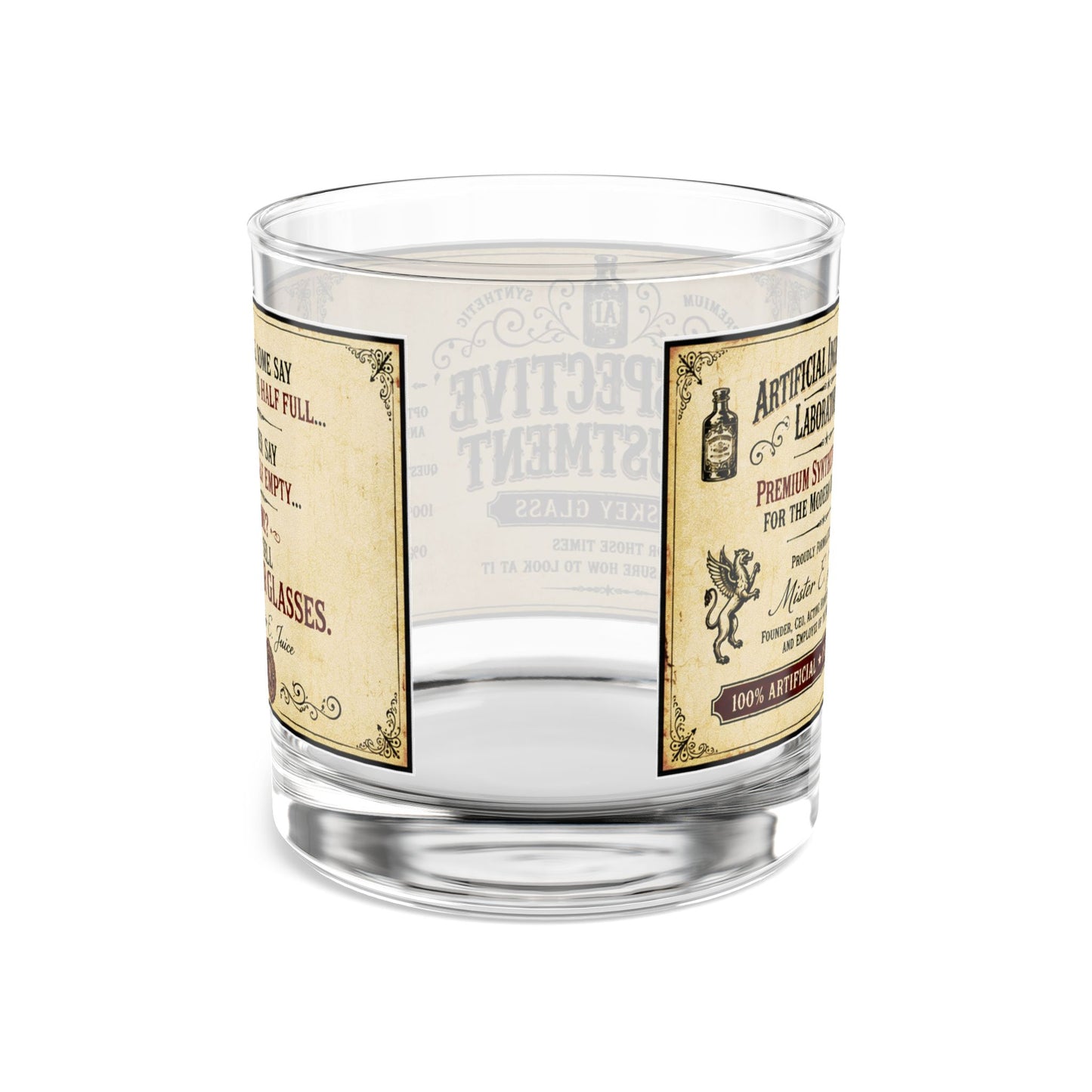 Perspective Adjustment Whiskey Rocks Glass — 10oz Vintage Label